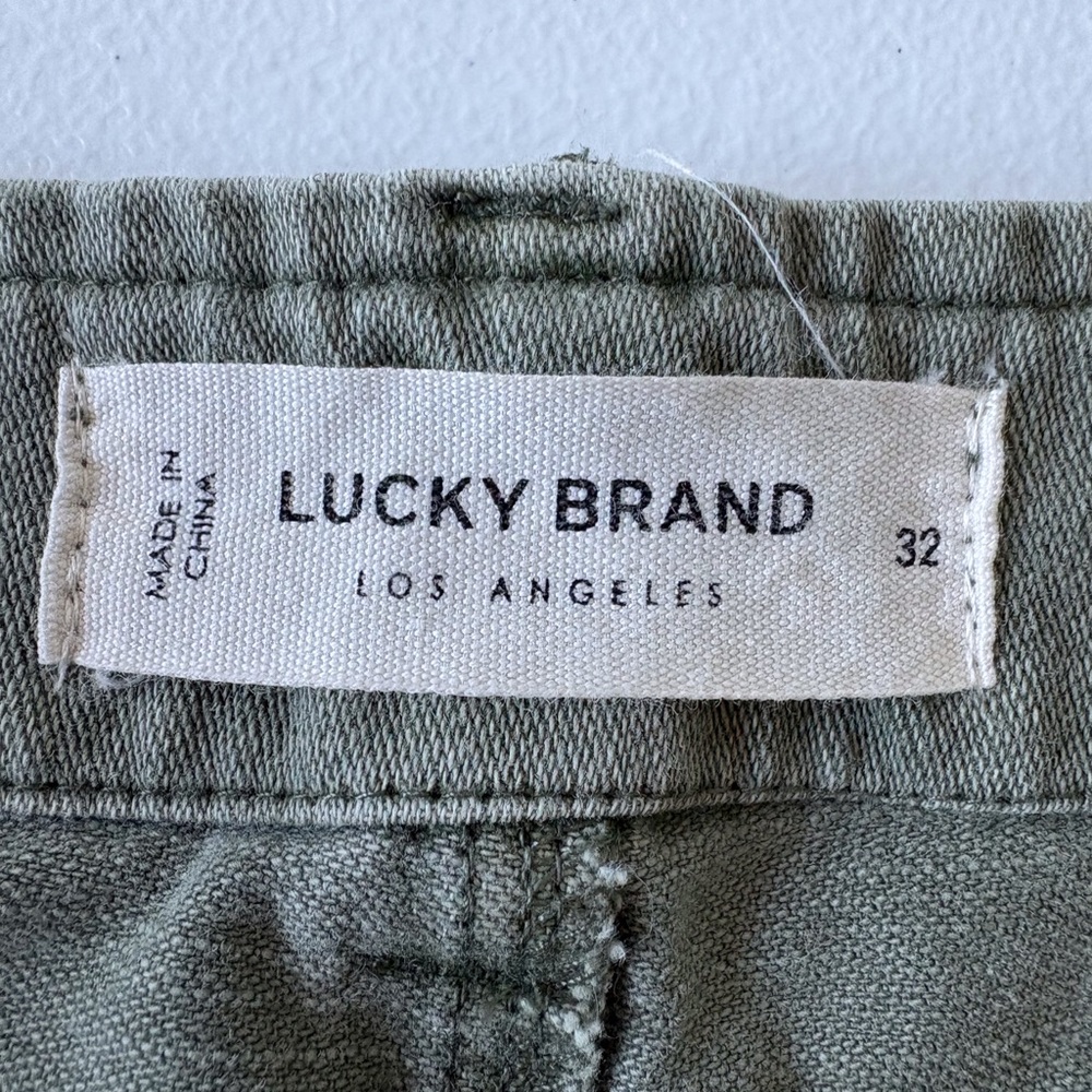 Lucky Brand Olive Green Size 32 Cargo Short Cotton Raw Hem Pocket Grunge Utility - Picture 3 of 16